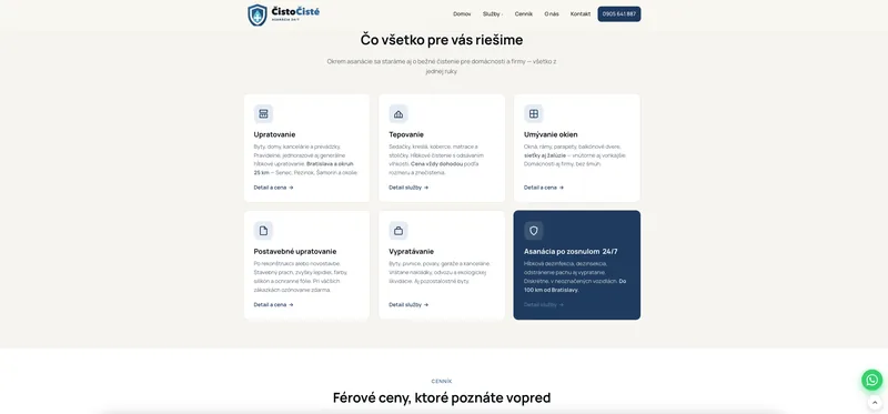 Úvodná stránka webu cistociste.sk